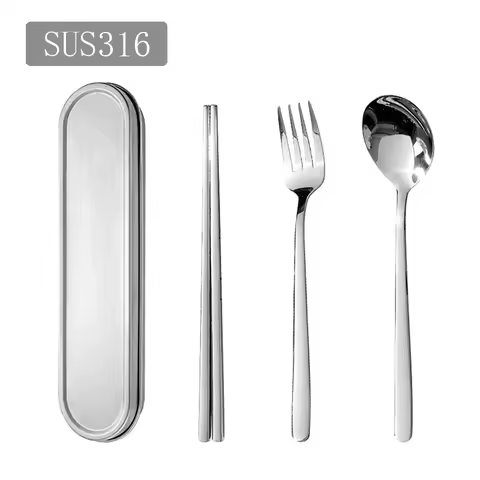 Set couverts 316L portable 4 pièces