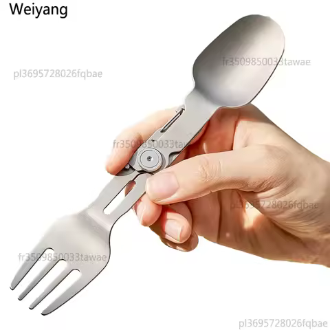 Couverts rotatifs titane 2-en-1 pliable