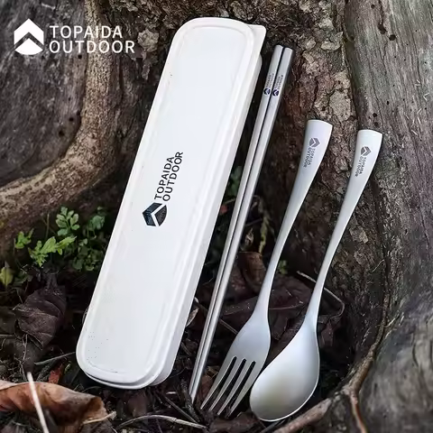 Set titane réutilisable cuillère + fourchette